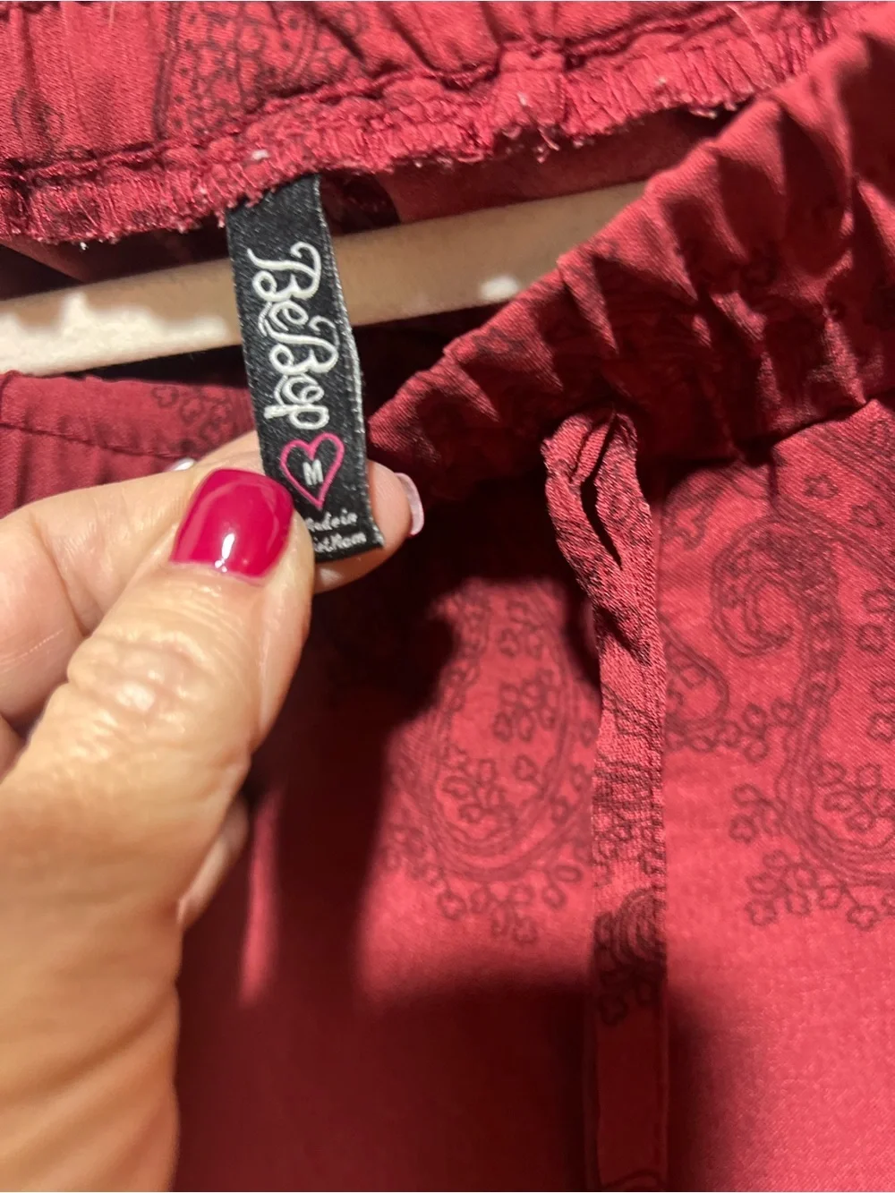 Bebop Boho Paisley Wide Leg Pull-On Pants Size M